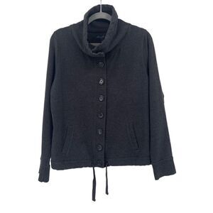 Eddie Bauer High Neck Button Front Jacket Gray Large